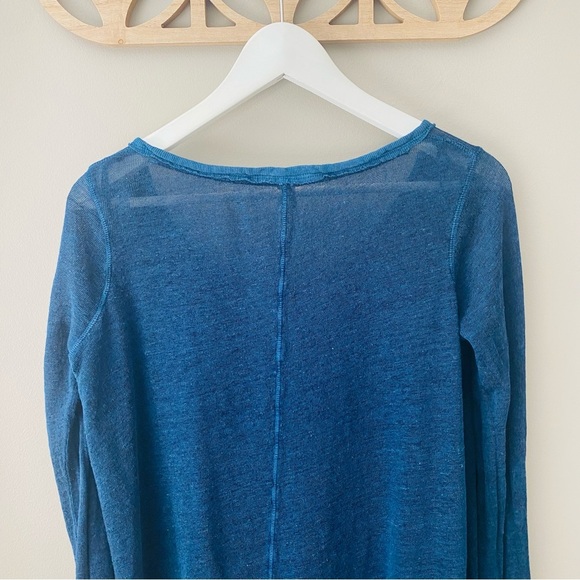 Free People Long Sleeve Top Blue Sz Medium - Picture 8 of 11